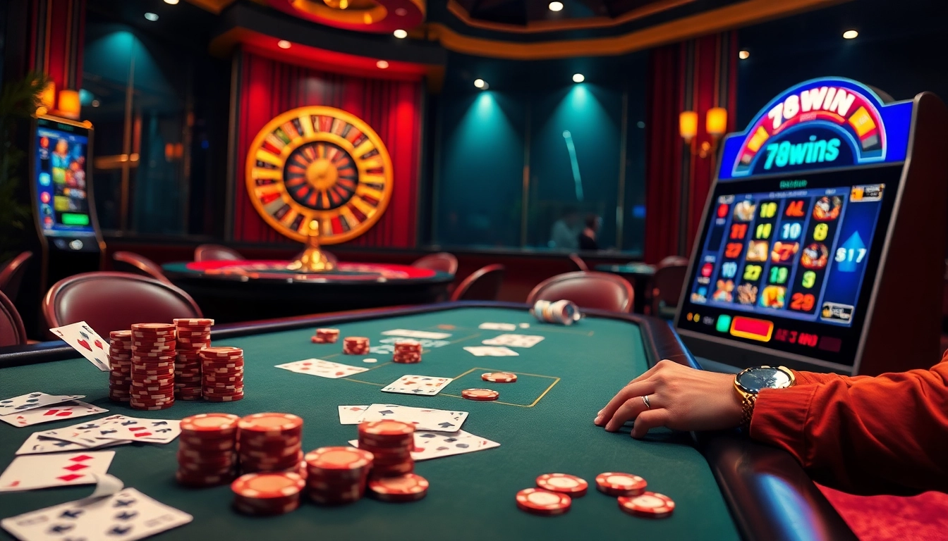 Experience thrilling gameplay at 78win đăng nhập as players engage with vibrant casino tables and online interfaces.
