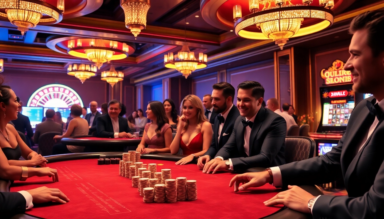 Experience the thrill of winning at https://hot789.live/ with a luxurious casino scene showcasing poker and roulette.
