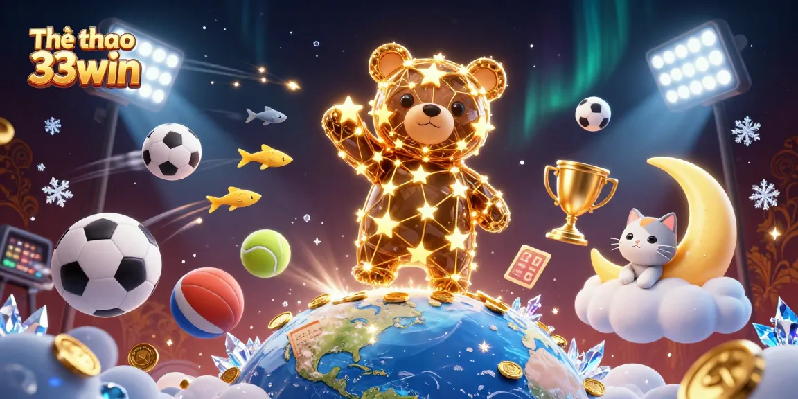 Experience thrilling betting opportunities with Thể thao 33win and dynamic sports action in an engaging illustration.
