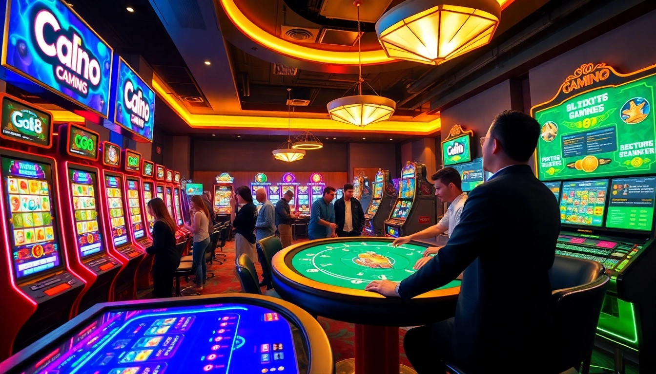 Go8.com virtual casino scene highlighting thrilling games and dynamic interaction.