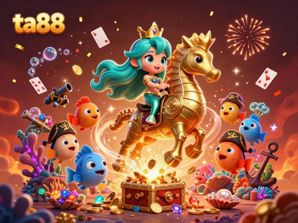 Experience thrilling gameplay at ta88 with a vibrant casino underwater scene featuring mermaid and treasure.