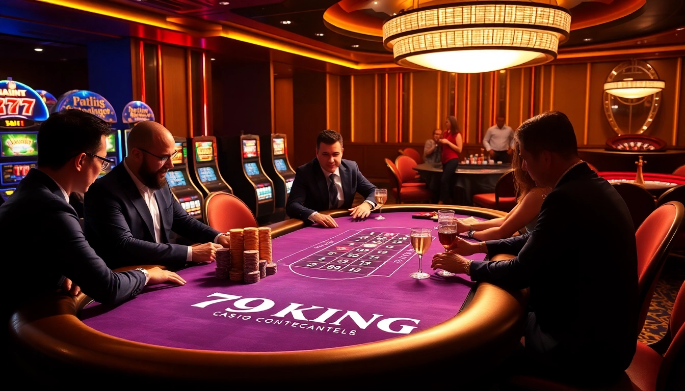 79KING poker table with players immersed in an exciting casino experience
