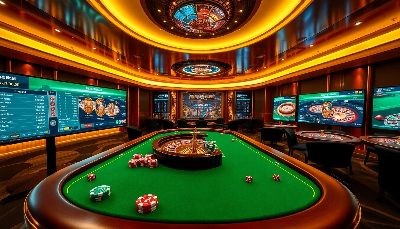 Engage in thrilling gameplay at https://sky88sa.com/ with luxurious casino visuals featuring poker chips and roulette.
