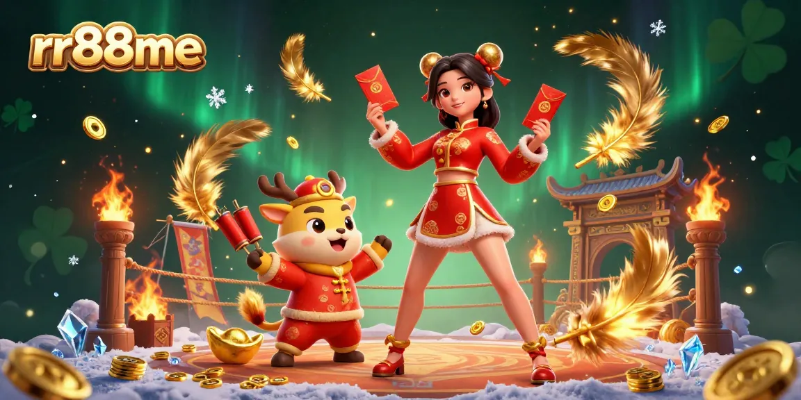 Experience thrilling bets and vibrant jackpots with rr88me in this festive Lunar New Year illustration.