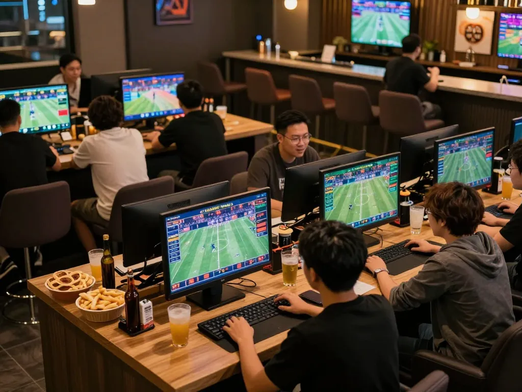 Thrilling sports betting action at Trang Chủ O8 capturing players placing bets on exciting live events.
