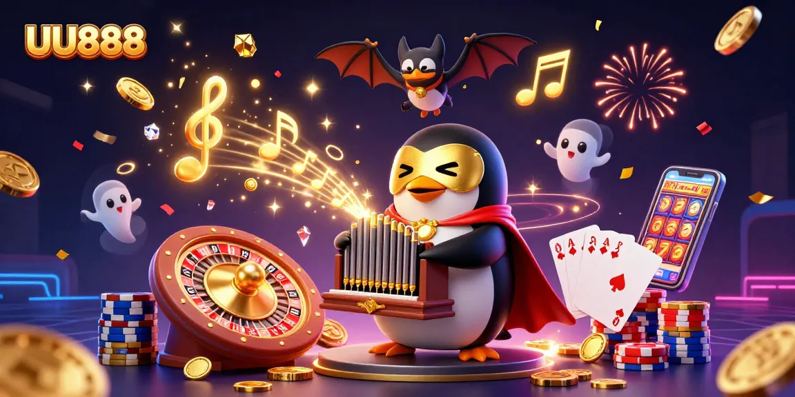 Experience thrilling gameplay at UU888 with a dynamic scene featuring gold coins and exciting casino elements.
