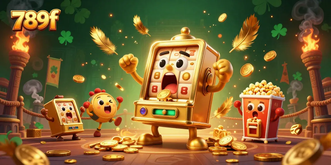 Experience thrilling jackpots and excitement at 789f, showcasing a lively golden slot machine celebrating wins.