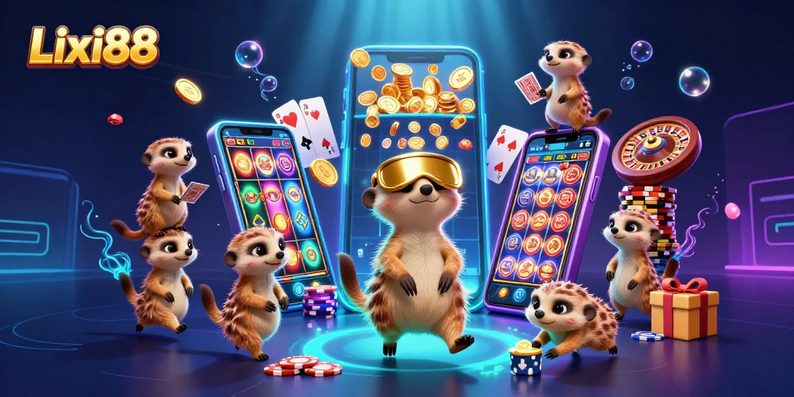 Experience thrilling gameplay with Lixi88's vibrant 3D cartoon casino featuring meerkats and exciting game elements.