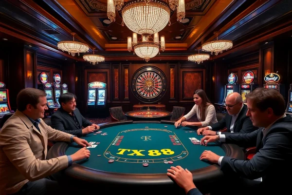 Experience the thrill of winning at TX88 high-stakes poker in a luxurious casino setting.