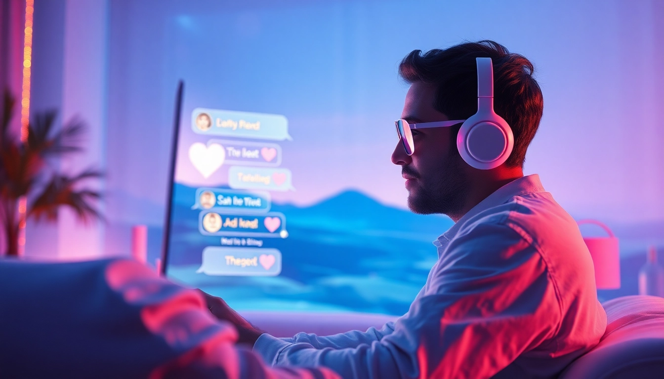 Engaging chat scene with an AI girlfriend showcasing warm digital interaction, representing girlfriend ai.