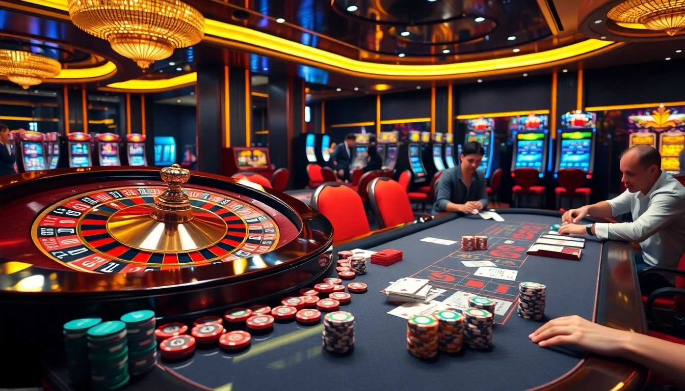 Play at nhà cái SKY88 enjoying an exciting casino atmosphere with roulette, poker, and engaging games.