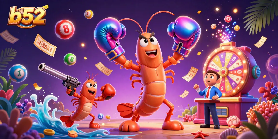 Spin and win with B52, featuring lively casino characters and vibrant game elements in action.